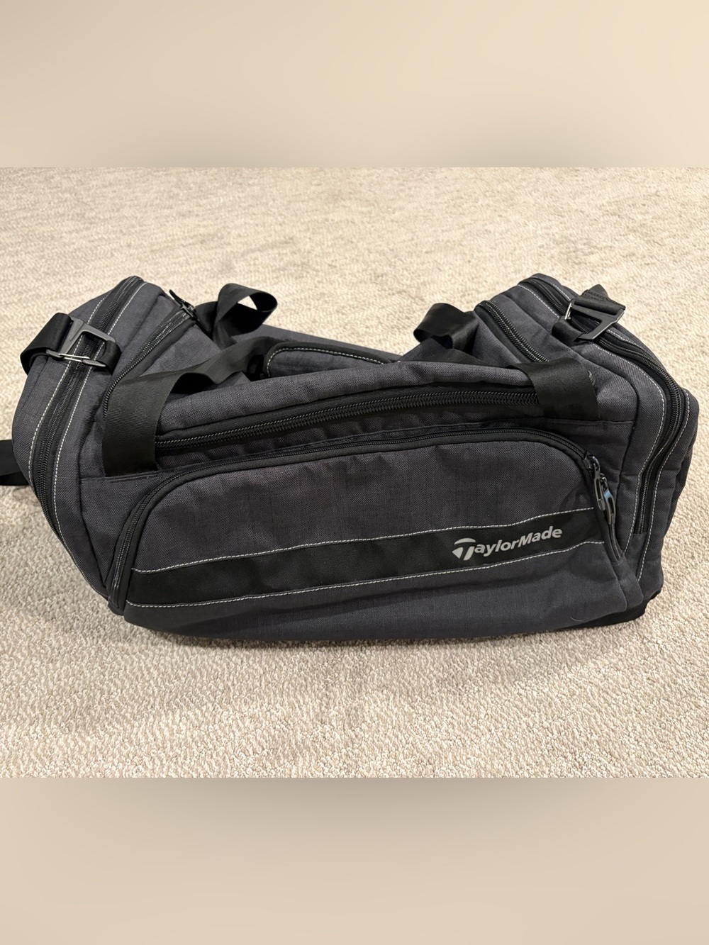 TaylorMade Black and Gray Men's Duffel Bag
